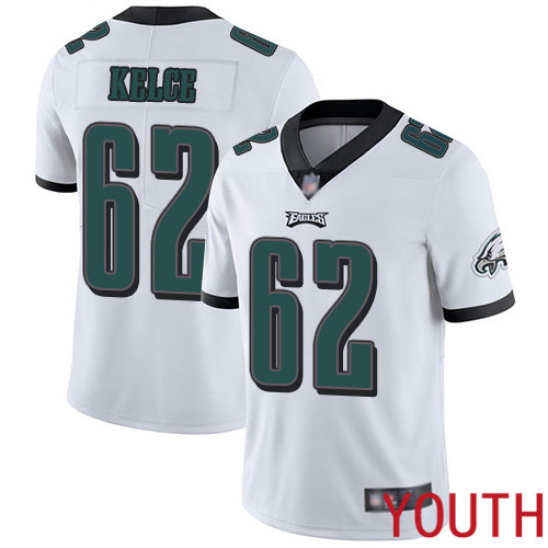 Youth Philadelphia Eagles #62 Jason Kelce White Vapor Untouchable NFL Jersey Limited Player Football->youth nfl jersey->Youth Jersey